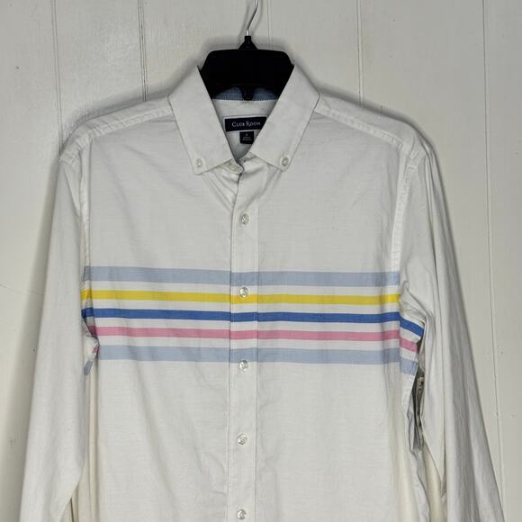 Club Room Mens Casual Button Down Shirt Size Small White Long Sleeve Collared - Picture 2 of 13